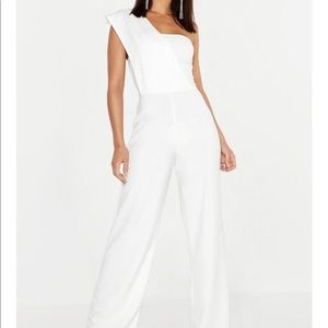 Boohoo White Jumpsuit